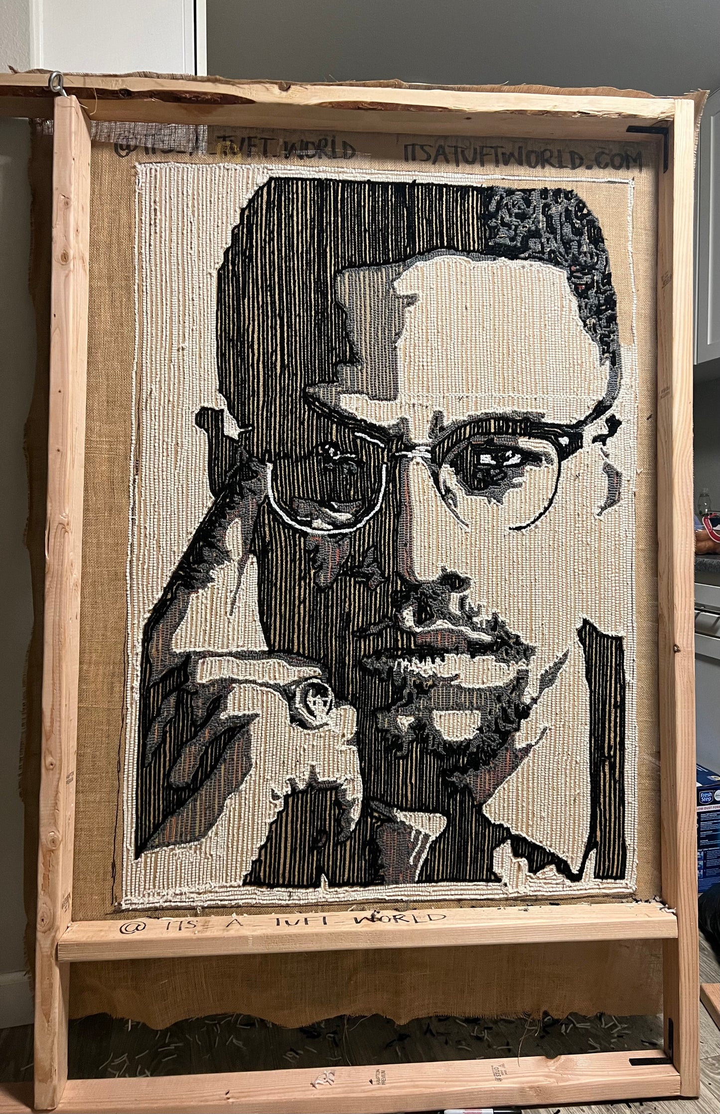 Malcolm X Portrait Rug