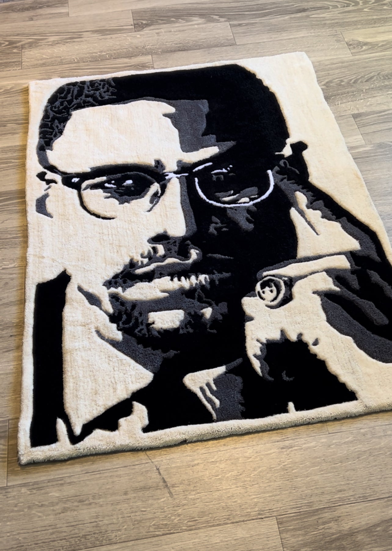 Malcolm X Portrait Rug